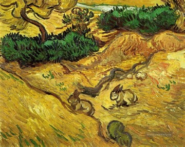  vincent - Feld mit zwei Kaninchen Vincent van Gogh